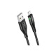 Дата кабель USB 2.0 AM to Lightning 1.2m 2.4A nylon light indicator U93 black HOCO (6931474732132)