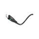 Дата кабель USB 2.0 AM to Lightning 1.2m 2.4A nylon light indicator U93 black HOCO (6931474732132)