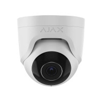 Ajax TurretCam wired IP camera, 5mp, 4mm, Poe, True WDR, IP 65, IR 35m, audio, 75° to 85° viewing angle, dome, white (000039308)