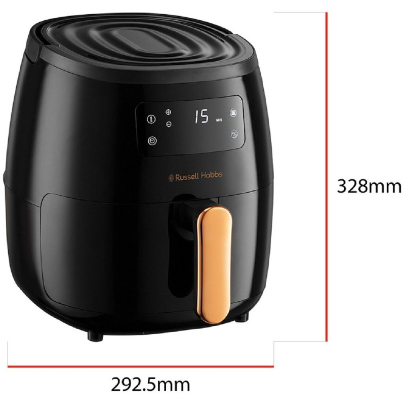 Russell Hobbs Мультипіч SatisFry Air Large, 1650Вт, чаша-5л, сенсорне керув., алюміній/пластик, чорно-мідний (26510-56)