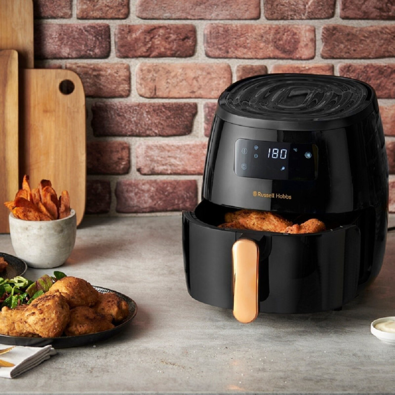 Russell Hobbs Мультипіч SatisFry Air Large, 1650Вт, чаша-5л, сенсорне керув., алюміній/пластик, чорно-мідний (26510-56)