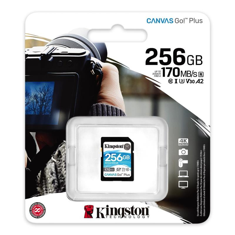 Kingston SD 256GB C10 UHS-I U3 R170/W90MB/s (SDG3/256GB)