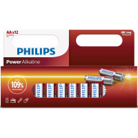 Philips Батарейка Power Alkaline AA щелочная блистер, 12 шт (LR6P12W/10)