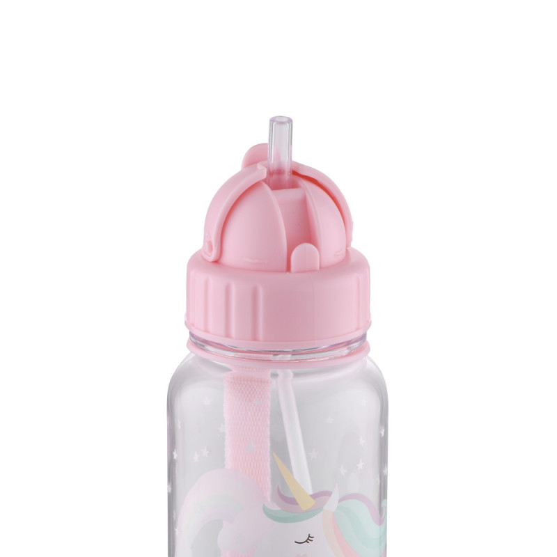 ARDESTO Бутылка для воды детская Unicorn, 500мл, пластик, розовый (AR2252PD)