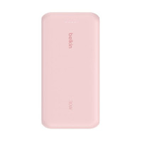 Belkin Акумулятор портативний літій-іонний Power Bank Belkin 20000мА·год, 20Вт, з інтегрованим кабелем USB-C, рожевий (BPB024HQPK)