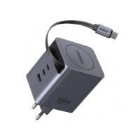 Зарядное устройство Ugreen USB-C PD100W GaN + cable USB-C to USB-C retractable (65828)