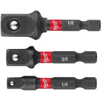 Milwaukee Переходник, набор 3шт, 1/4", 3/8", 1/2", для торцевых головок (4932479228)