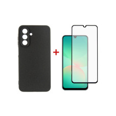 Чохол до мобільного телефона Dengos Kit Samsung Galaxy A26 Carbon + glass (Black) (DG-KM-137)