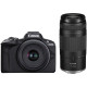 Canon Цифровая фотокамера EOS R50 + RF-S 18-45 IS STM + RF75-300 IS STM (черный) (5811C150)