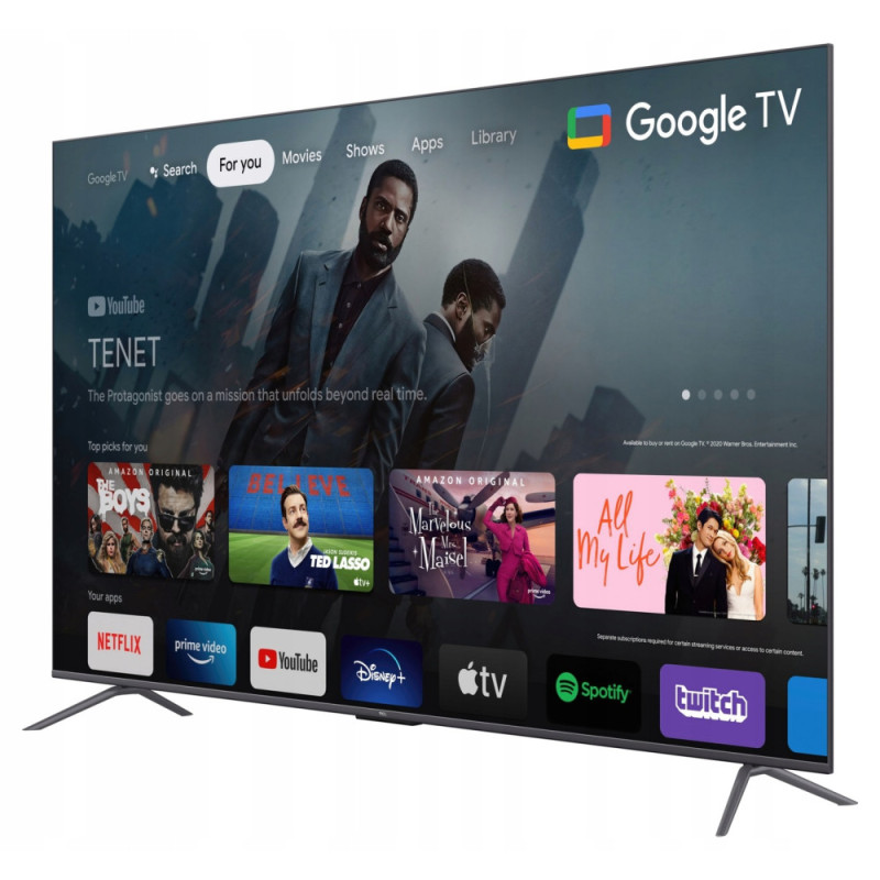 TCL TV 85  QLED 4K 60Hz Smart Google TV Black
