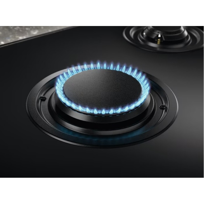 Electrolux Варочная поверхность газ на стекле, 90см, чугун, электр. управл., Hob2Hood, черный (KGG953753K)