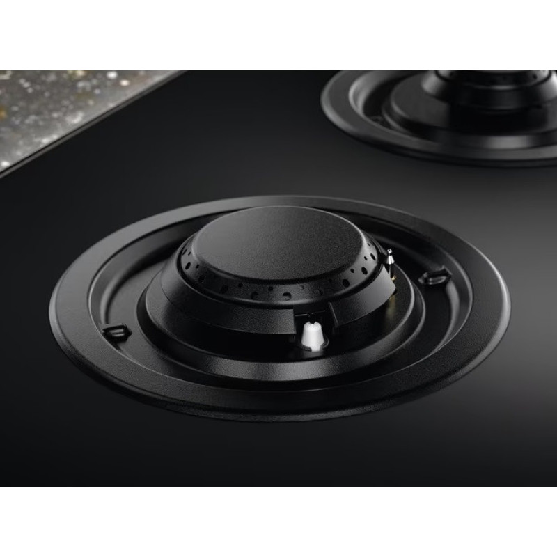 Electrolux Варочная поверхность газ на стекле, 90см, чугун, электр. управл., Hob2Hood, черный (KGG953753K)