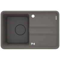 Deante Kitchen Sink granite, rectang., with drainboard, 670х440х230mm, bowl - 1, over-mounted, anthracite + kitchen board (ZKM_T11A)