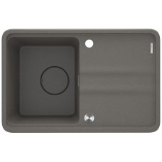 Deante Kitchen Sink granite, rectang., with drainboard, 670х440х230mm, bowl - 1, over-mounted, anthracite + kitchen board (ZKM_T11A)