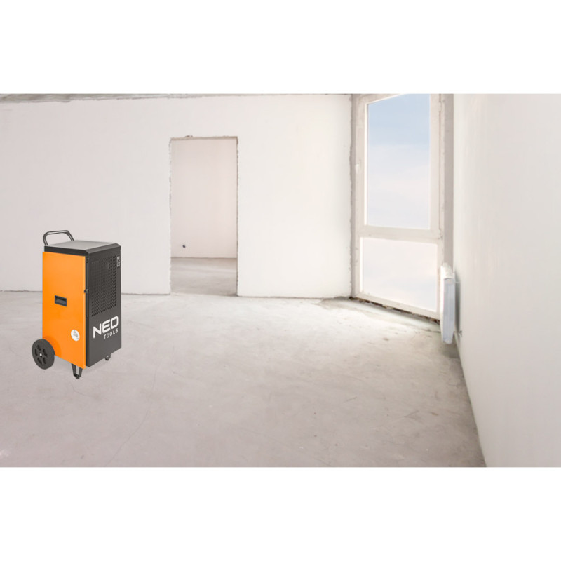 Neo Tools Industrial dehumidifier, 950W, 250m2, 400m3/h, outlet 70l/day, continuous drain, LCD display, operating time programming, IP22 (90-161)