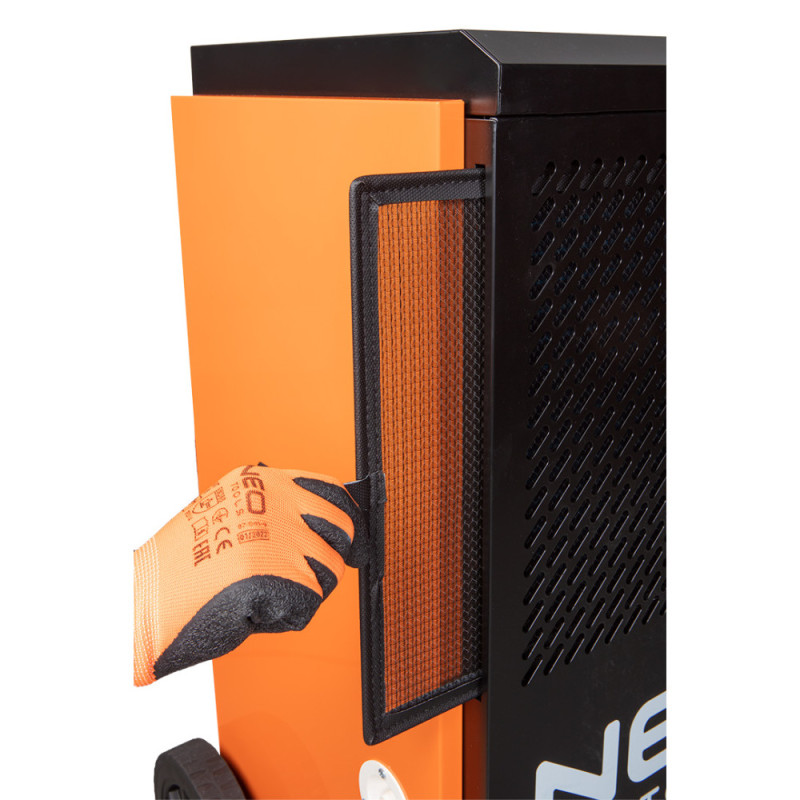 Neo Tools Industrial dehumidifier, 950W, 250m2, 400m3/h, outlet 70l/day, continuous drain, LCD display, operating time programming, IP22 (90-161)