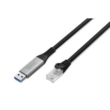 Дата кабель USB AM to RJ45 Ethernet 3.0m CAT 6A S/FTP 1Gbps LSZH Digitus (AK-300600-030-S)