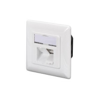 Digitus CAT 6 modular wall outlet, shielded, 2x RJ45, 8P8C, LSA, color pure white, flush Mount (DN-9005-N)