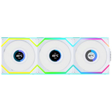 Кулер для корпуса Lian Li UNI Fan SL WIRELESS LCD 120-3, White (G99.12SLLCD1W3W.00)