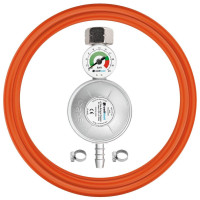 Cellfast Комплект для подключения газового баллона с вентилем KLF, евро стандарт (редуктор KLF G12 с манометром 1шт, шланг 2м 1шт, хомут 2шт) (52-506)