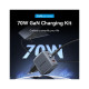 Зарядное устройство Vention 2xUSB-C PD70W + 1xUSB QC3.0 22.5W GaN + cable USB-C to USB-C 1.0m black gray (TZ-FEXH0-EU)
