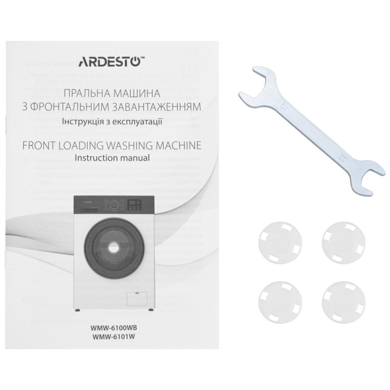 ARDESTO Пральна машина фронтальна, 6кг, 1200, А++, 45см, дисплей, білий (WMW-6100WB)