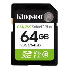 Kingston Карта пам'яті Kingston SD 64GB C10 UHS-I V10 R100MB/s (SDS3/64GB)