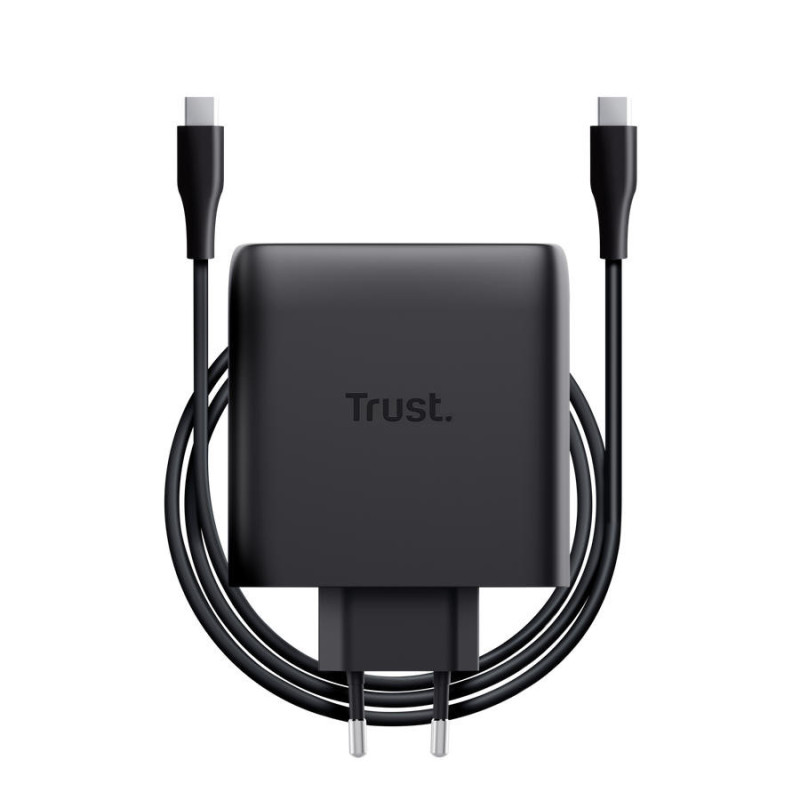 Trust Зарядний пристрій мережевий Maxo 100Вт, GaN, 2xUSB-C ,PD/PPS, чорний (25527_TRUST)