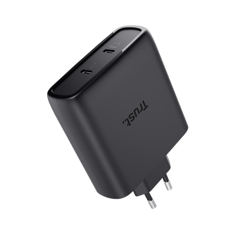 Trust Зарядний пристрій мережевий Maxo 100Вт, GaN, 2xUSB-C ,PD/PPS, чорний (25527_TRUST)