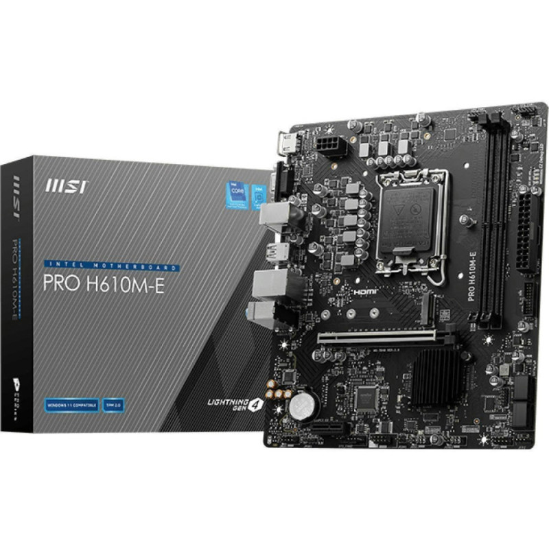 MSI Motherboard PRO H610M-E s1700 H610 2xDDR5 M.2 HDMI DSub mATX