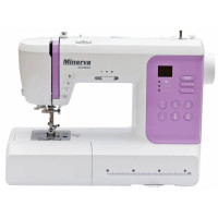 Minerva DecorMaster sewing machine, computerized, 70W, 80 stitches, automatic buttonhole, white + purple (DECORMASTER)