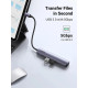 Концентратор Ugreen USB-C to 4xUSB 3.0 + HDMI CM417 gray (20197)