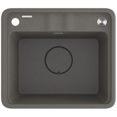 Deante Kitchen Sink granite, square, no drainboard, 500х440х230mm, bowl - 1, over-mounted, anthracite + kitchen board (ZKM_T103)