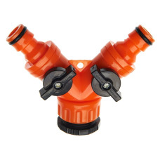 SEQUOIA Конектор для шланга SEQUOIA SWC1234DT роздільник двоклапанний 1/2'-3/4' пластик 0.06кг