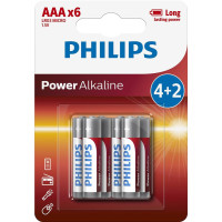 Philips Батарейка Power Alkaline AAA лужна блістер, 6 шт (LR03P6BP/10)