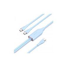 Дата кабель USB-C to 2xUSB-C 1.5m 5.0A Silicone Type Blue Vention (CTMSG)