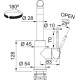 Franke Sink tap Smart Glenda, spout lenght - 225mm, pull-out, 1-handle, inox (115.0706.986)