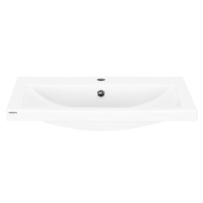 ARDESTO Раковина, умивальник ARDESTO Sati, штучний камінь, прямокут., з отвором для змішувача, з отвором для переливу, 695x450x158мм, накладний, білий (ST_003)