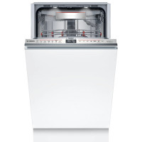 Bosch Посудомийна машина вбудована, 10компл., A+, 45см, дисплей, 3й кошик, білий (SPV6ZMX65K)