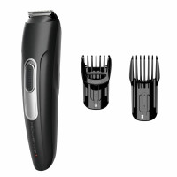 Rowenta trimmer Stylis Easy for beard and mustache, network+battery, nozzles-2, steel, black (TN2804E0)