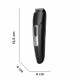 Rowenta trimmer Stylis Easy for beard and mustache, network+battery, nozzles-2, steel, black (TN2804E0)