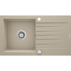 Deante Kitchen sink granite, rectang., with drainboard, 760х440х160mm, bowl - 1, over-mounted, , sand (ZQZ_7113)