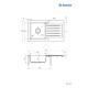 Deante Kitchen sink granite, rectang., with drainboard, 760х440х160mm, bowl - 1, over-mounted, , sand (ZQZ_7113)