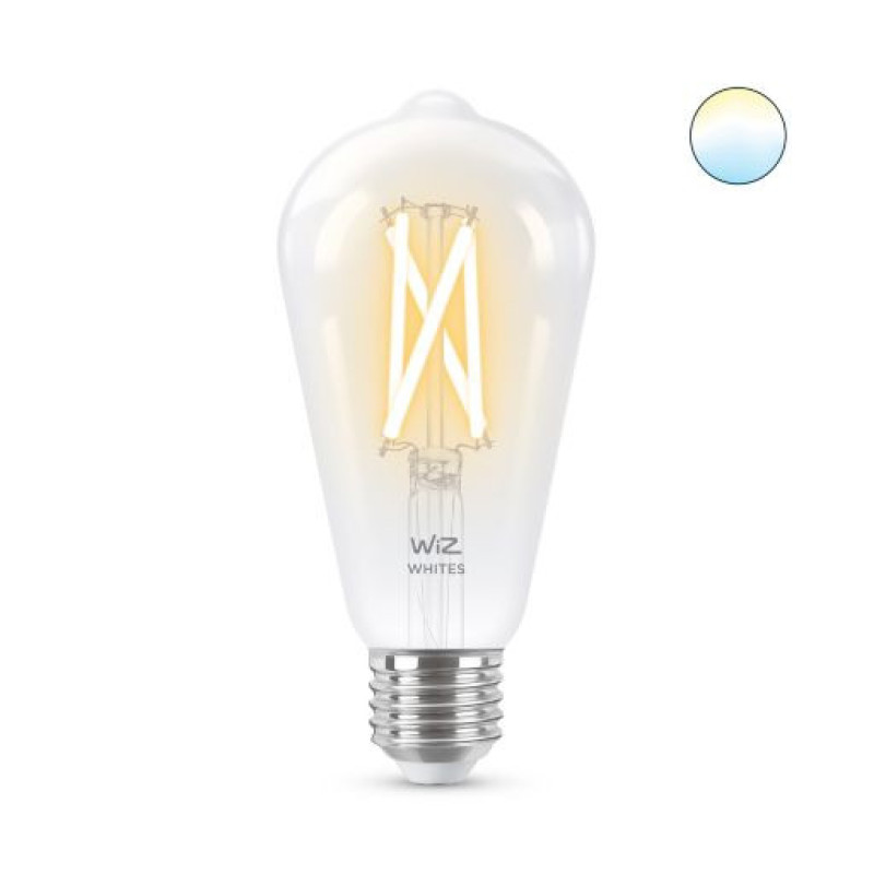 WiZ Лампа розумна E27, 7W, 60W, 806Lm, ST64 2700-6500K філаментна Wi-Fi (929003018601)