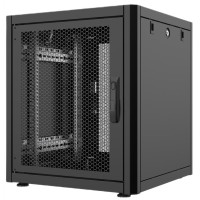 MIRSAN Шафа 19", 26U, GTN, перфоровані двері, 600x600 мм, чорна (MR.GTN26U66DE.01_PRF63)