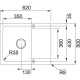 Franke Kitchen Sink Orion OID tectonite, rectang., with drainboard, 620х500х180mm, bowl - 1, over-mounted, beige (143.0671.750)