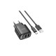 Зарядное устройство HOCO C141A 2xUSB + cable USB to USB-C black (6942007627900)