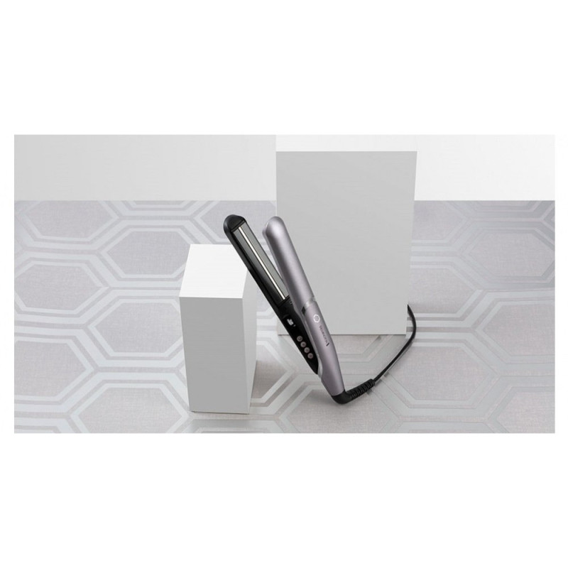 Remington hair straightener ProLuxe You Adaptive, 52V, temp. modes-9, 150-230С, display, ionization, ceramics, black-gray (S9880)