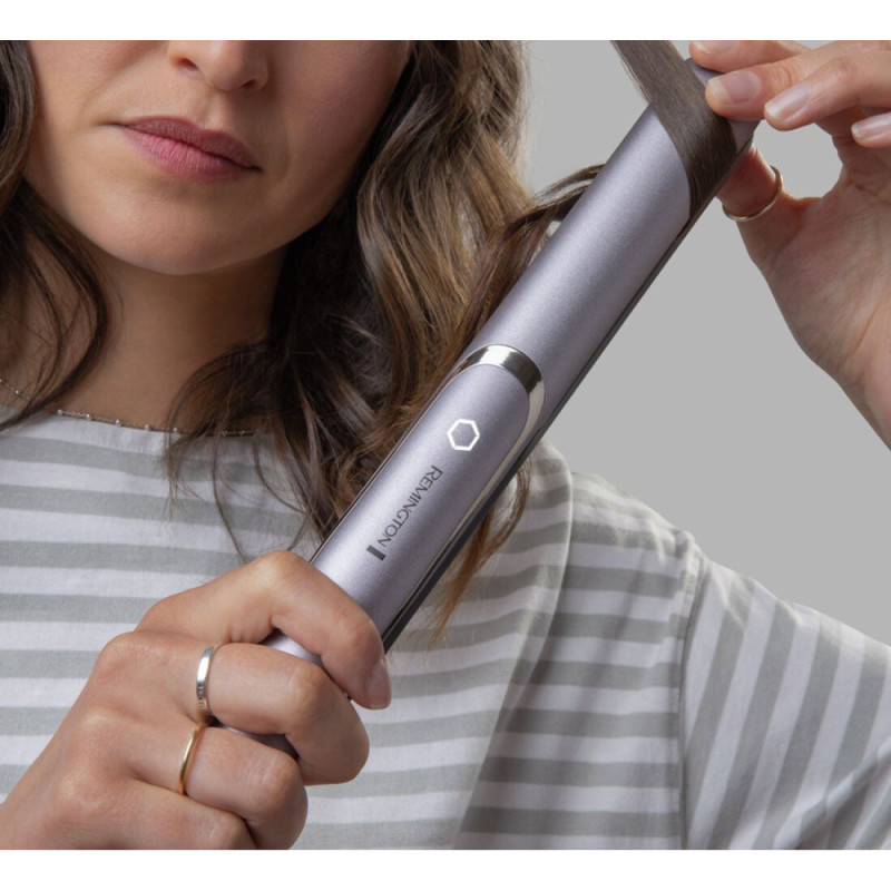 Remington hair straightener ProLuxe You Adaptive, 52V, temp. modes-9, 150-230С, display, ionization, ceramics, black-gray (S9880)