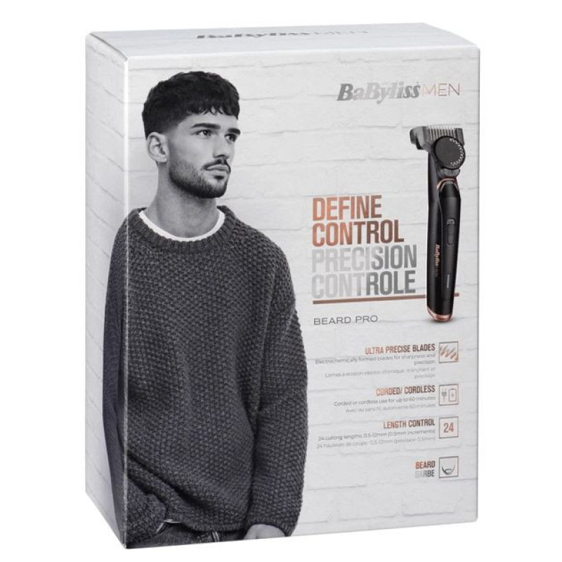 BaByliss T885E, Beard trimmer, 1 attachment, case, black T885E